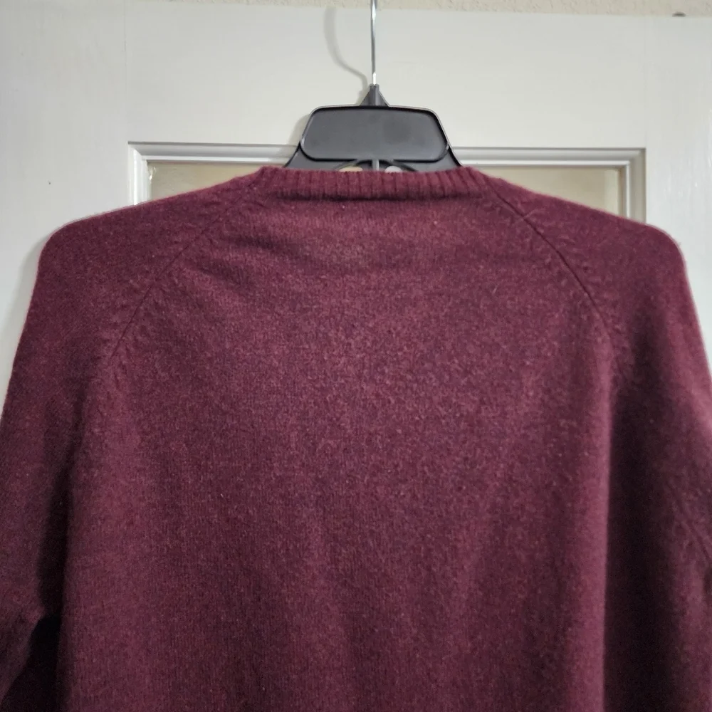 J.Crew Premium 100% Lambswool Burgundy Crewneck Sweater XL